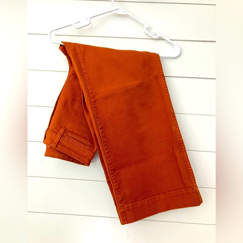 Madewell cropped wide leg burnt orange pants!